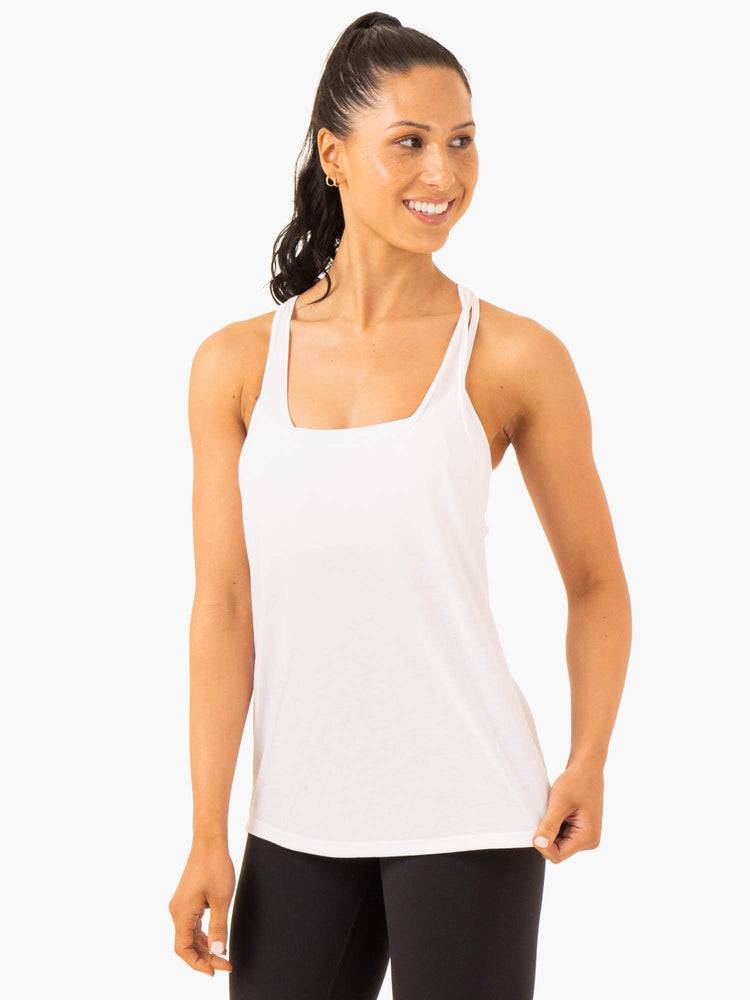 Women's Ryderwear Women Tanks Elevate Singlet Tanks White | NZ2880HK