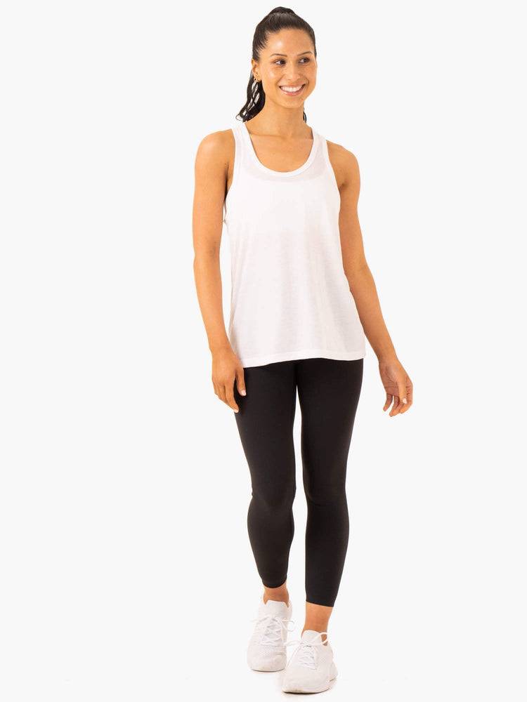 Women's Ryderwear Women Tanks Elevate Singlet Tanks White | NZ2880HK