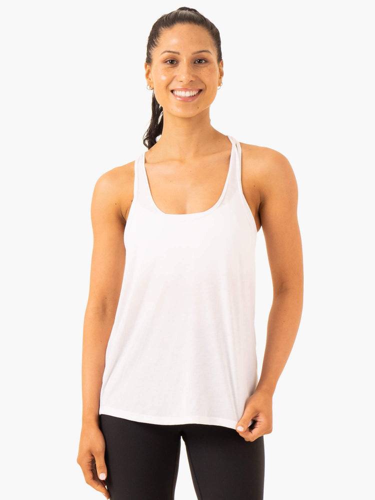 Women\'s Ryderwear Women Tanks Elevate Singlet Tanks White | NZ2880HK