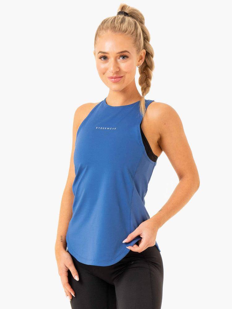 Women's Ryderwear Women Tanks Elite Mesh Training Tanks Cobalt Blue | NZ2848RW