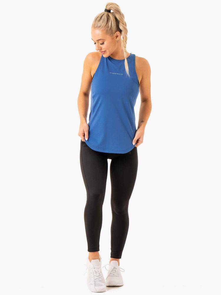 Women's Ryderwear Women Tanks Elite Mesh Training Tanks Cobalt Blue | NZ2848RW