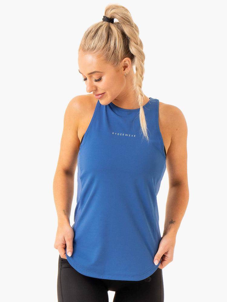 Women\'s Ryderwear Women Tanks Elite Mesh Training Tanks Cobalt Blue | NZ2848RW