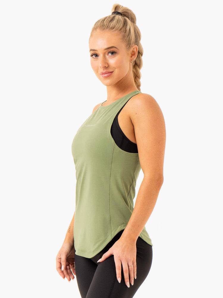 Women's Ryderwear Women Tanks Elite Mesh Training Tanks Sage Green | NZ2866RW