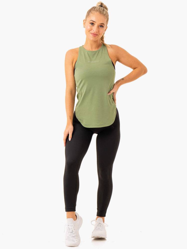 Women's Ryderwear Women Tanks Elite Mesh Training Tanks Sage Green | NZ2866RW