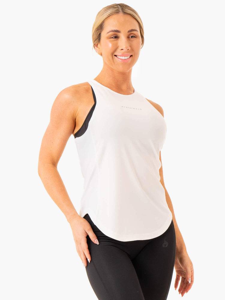 Women's Ryderwear Women Tanks Elite Mesh Training Tanks White | NZ2882FM