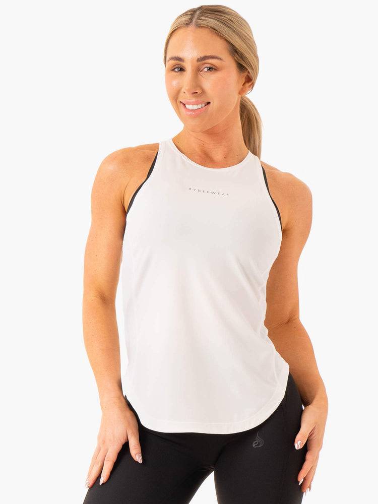 Women\'s Ryderwear Women Tanks Elite Mesh Training Tanks White | NZ2882FM