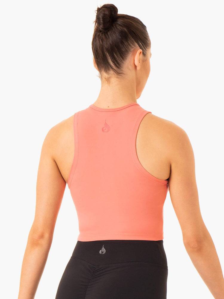 Women's Ryderwear Women Tanks Embody Zip Up Crop Tanks Rose Pink | NZ2814AP