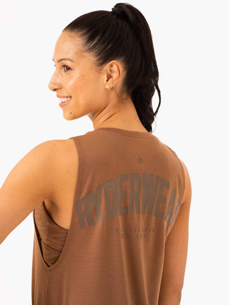 Women's Ryderwear Women Tanks Emerge Training Tanks Chocolate | NZ2853NB