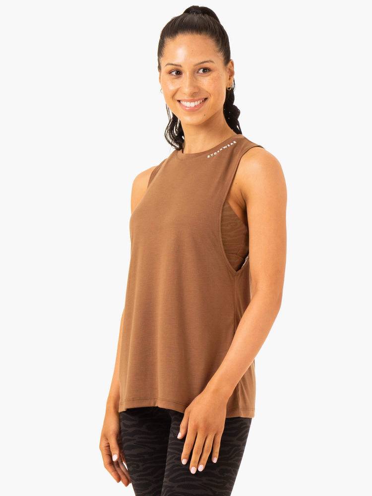 Women's Ryderwear Women Tanks Emerge Training Tanks Chocolate | NZ2853NB