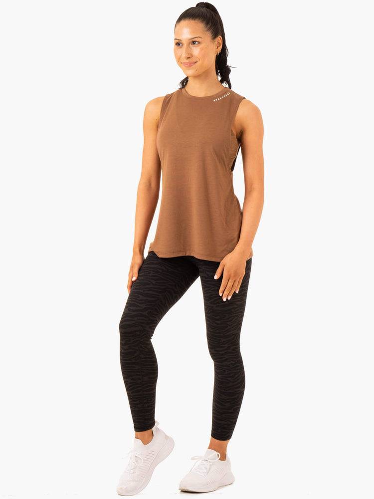 Women's Ryderwear Women Tanks Emerge Training Tanks Chocolate | NZ2853NB