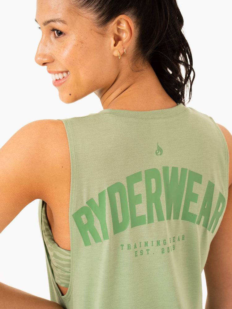 Women's Ryderwear Women Tanks Emerge Training Tanks Jade Green | NZ2857DN