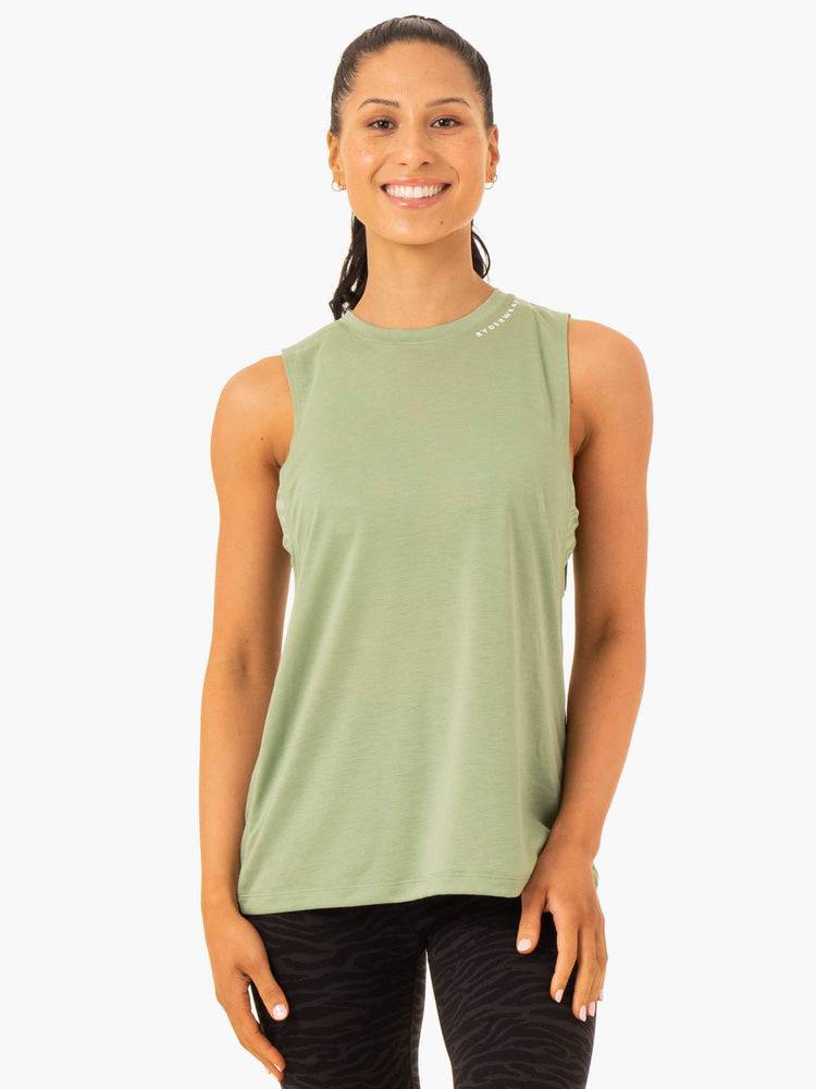 Women\'s Ryderwear Women Tanks Emerge Training Tanks Jade Green | NZ2857DN