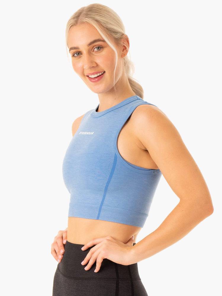 Women's Ryderwear Women Tanks Enhance Seamless Tanks Blue | NZ2906HK