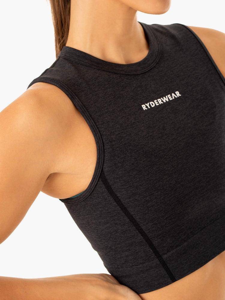 Women's Ryderwear Women Tanks Enhance Seamless Tanks Black | NZ2976JJ