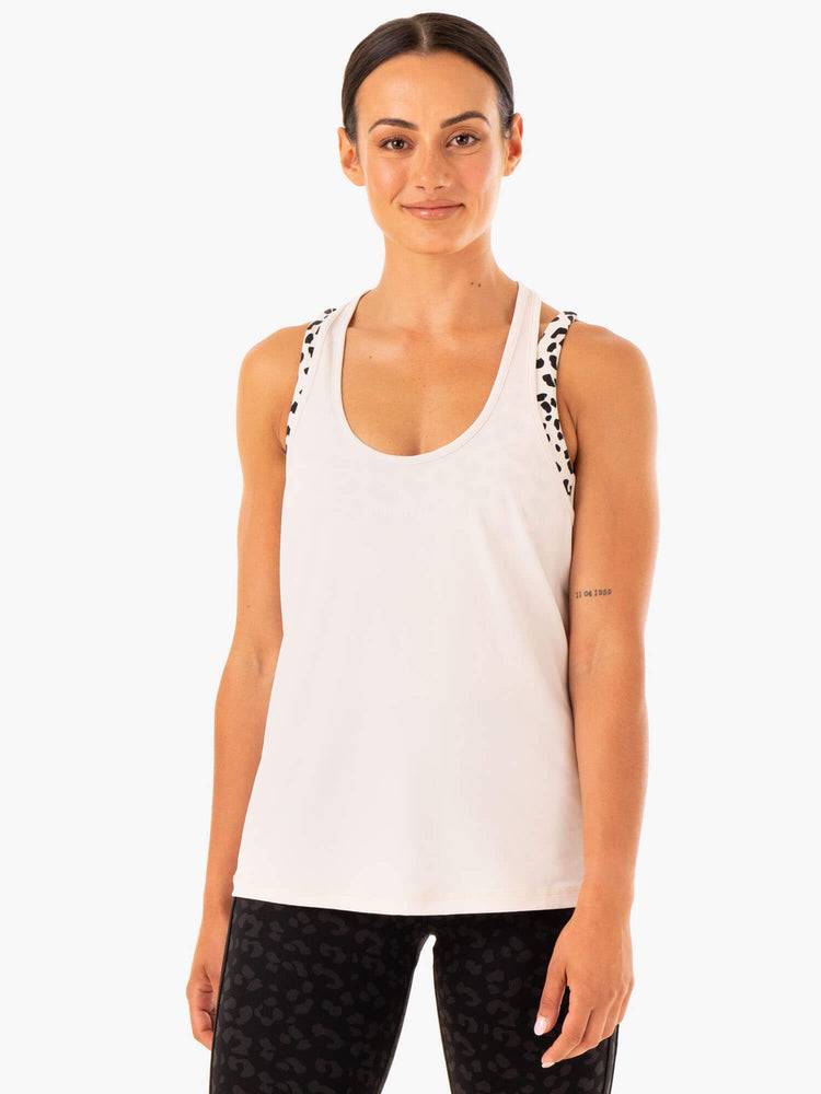 Women\'s Ryderwear Women Tanks Evolution Racer Back Tanks Ivory | NZ2914OR