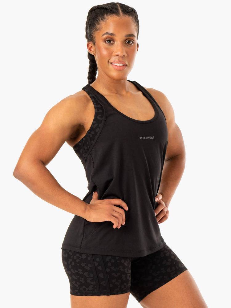 Women's Ryderwear Women Tanks Evolution Racer Back Tanks Black | NZ2959IS