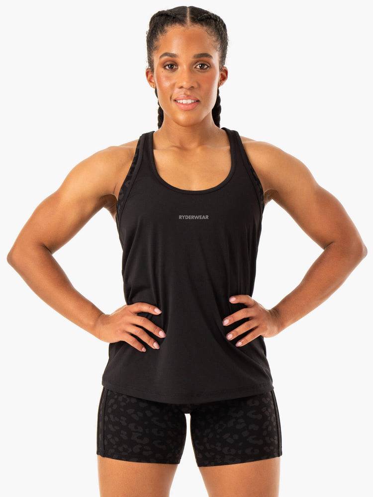 Women's Ryderwear Women Tanks Evolution Racer Back Tanks Black | NZ2959IS