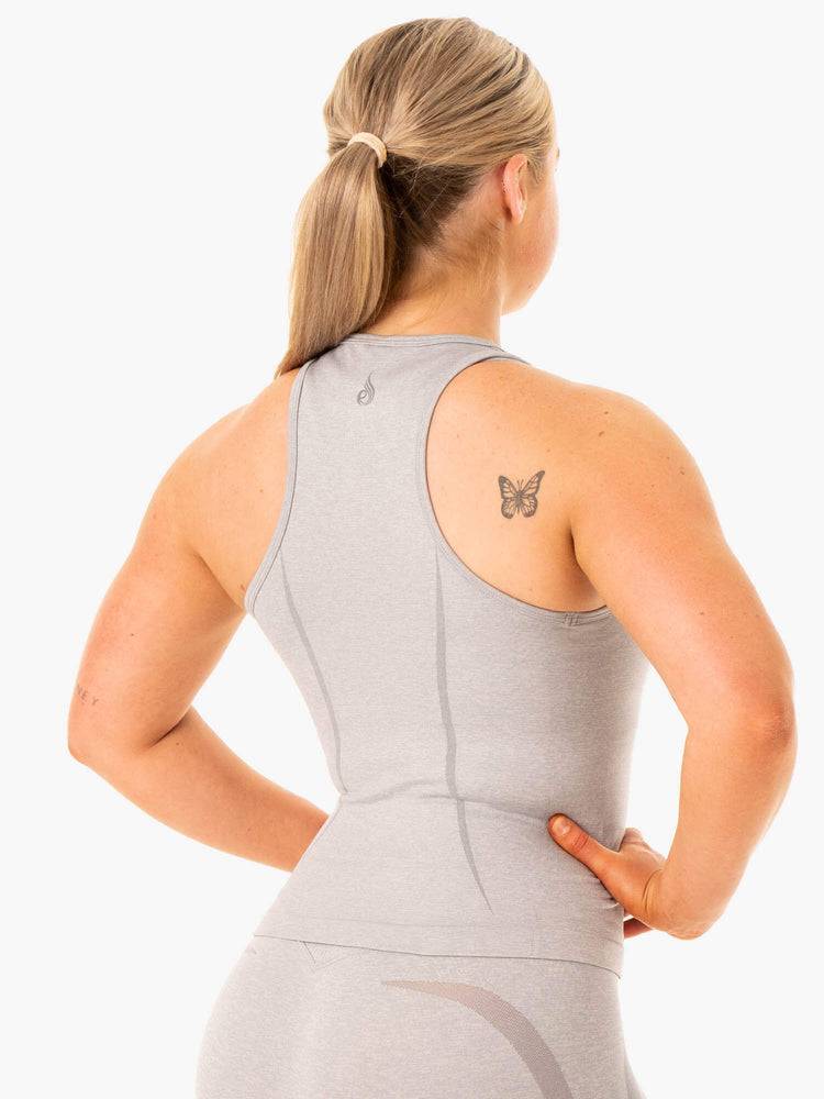 Women's Ryderwear Women Tanks Excel Seamless Mid Length Tanks Grey Marl | NZ2843OR