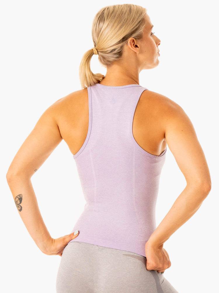 Women's Ryderwear Women Tanks Excel Seamless Mid Length Tanks Lavender Marl | NZ2852MA