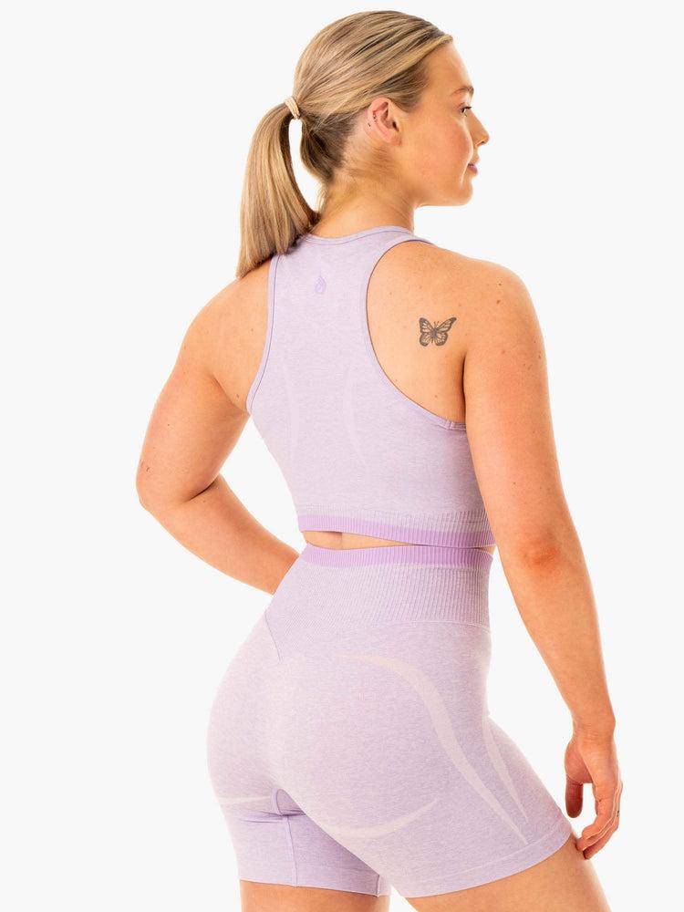 Women's Ryderwear Women Tanks Excel Seamless Tanks Lavender Marl | NZ2874CE