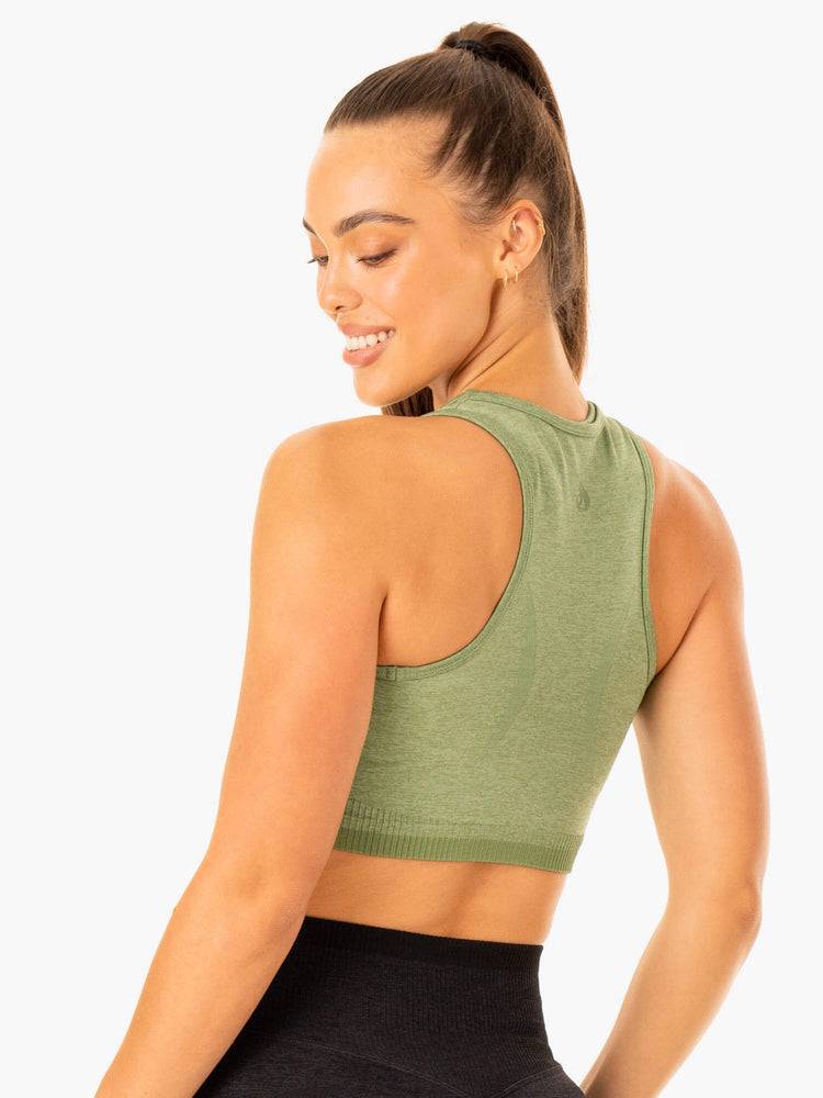 Women's Ryderwear Women Tanks Excel Seamless Tanks Moss Green Marl | NZ2901XF