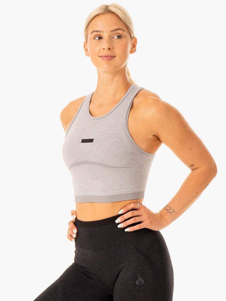 Women's Ryderwear Women Tanks Excel Seamless Tanks Grey Marl | NZ2917YU