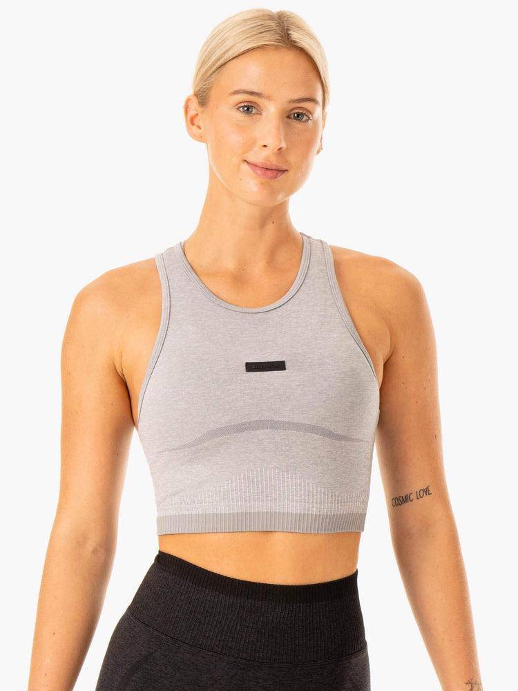 Women's Ryderwear Women Tanks Excel Seamless Tanks Grey Marl | NZ2917YU