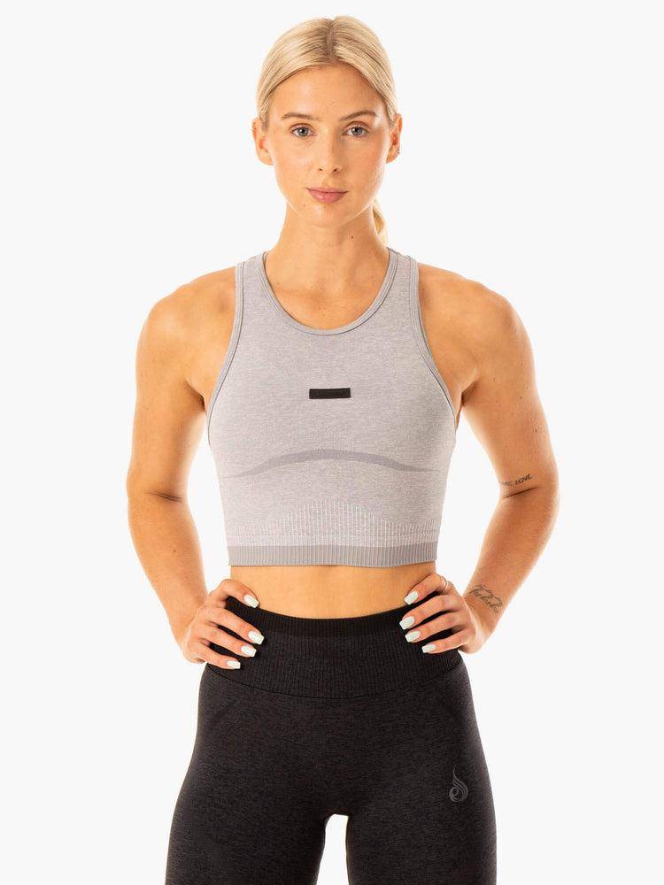 Women\'s Ryderwear Women Tanks Excel Seamless Tanks Grey Marl | NZ2917YU