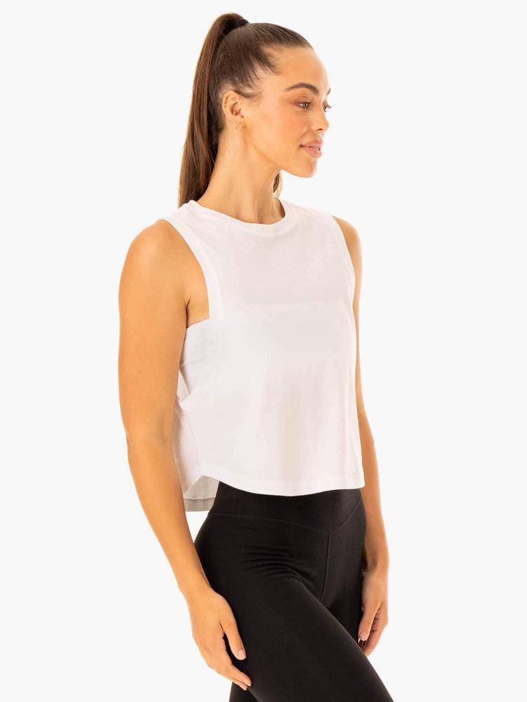 Women's Ryderwear Women Tanks Flow Scoop Tanks White | NZ2842PQ