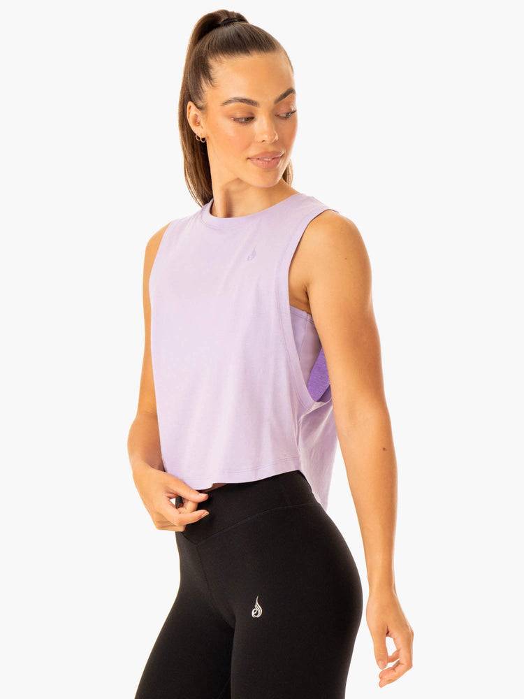 Women's Ryderwear Women Tanks Flow Scoop Tanks Lavender | NZ2860PQ