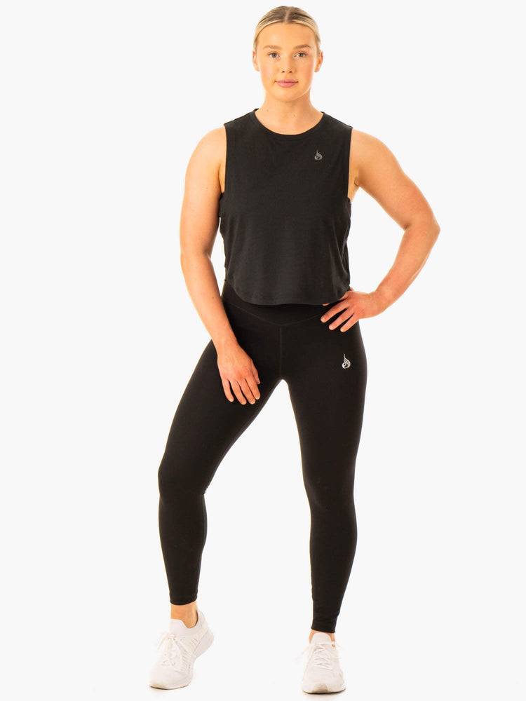 Women's Ryderwear Women Tanks Flow Scoop Tanks Black | NZ2878KI