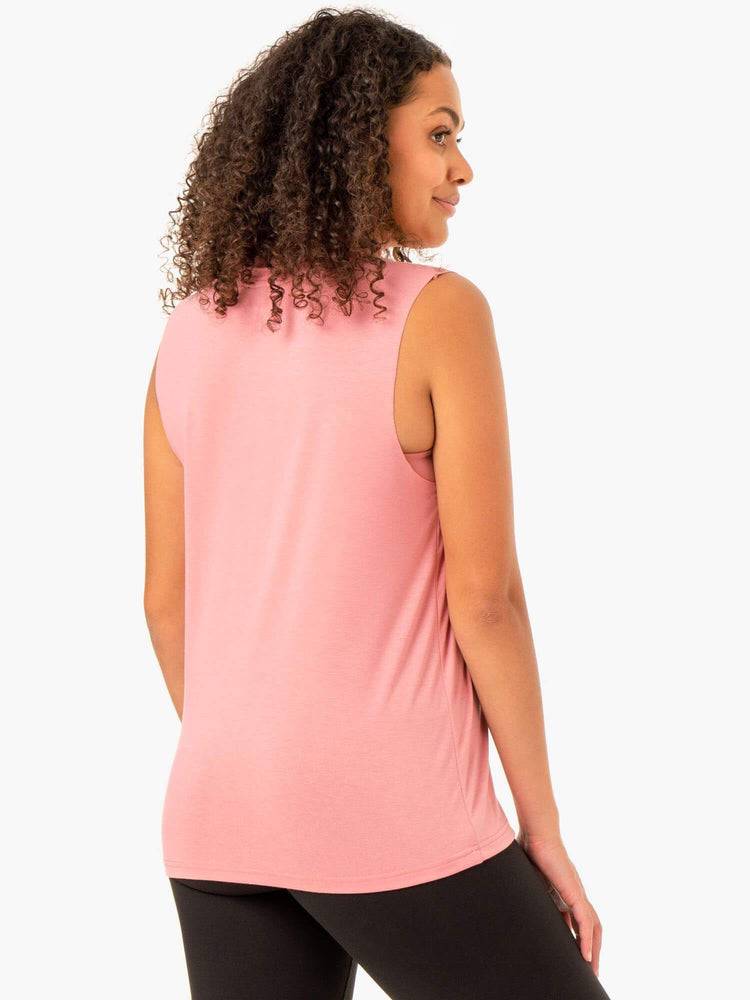 Women's Ryderwear Women Tanks Foundation Muscle Tanks Blush Pink | NZ2844IS