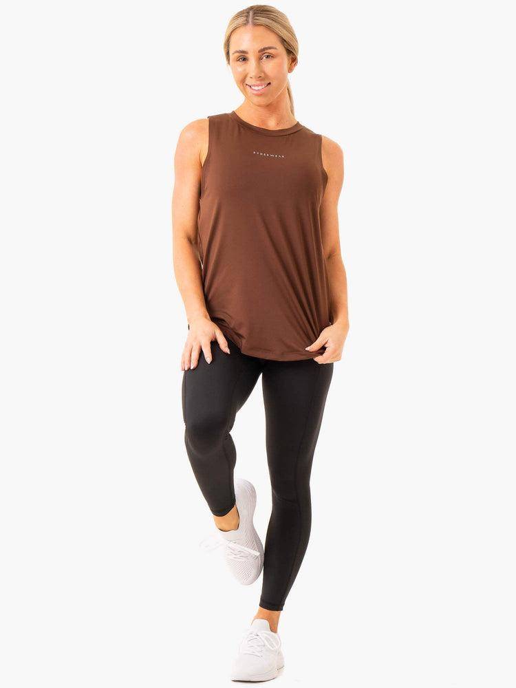 Women's Ryderwear Women Tanks Freedom Training Tanks Chocolate | NZ2813SO