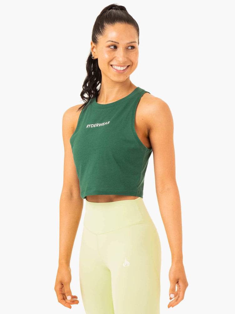 Women's Ryderwear Women Tanks Frequency Tanks Emerald | NZ2807KI