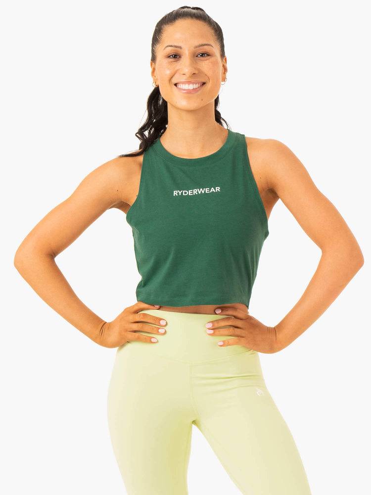 Women\'s Ryderwear Women Tanks Frequency Tanks Emerald | NZ2807KI