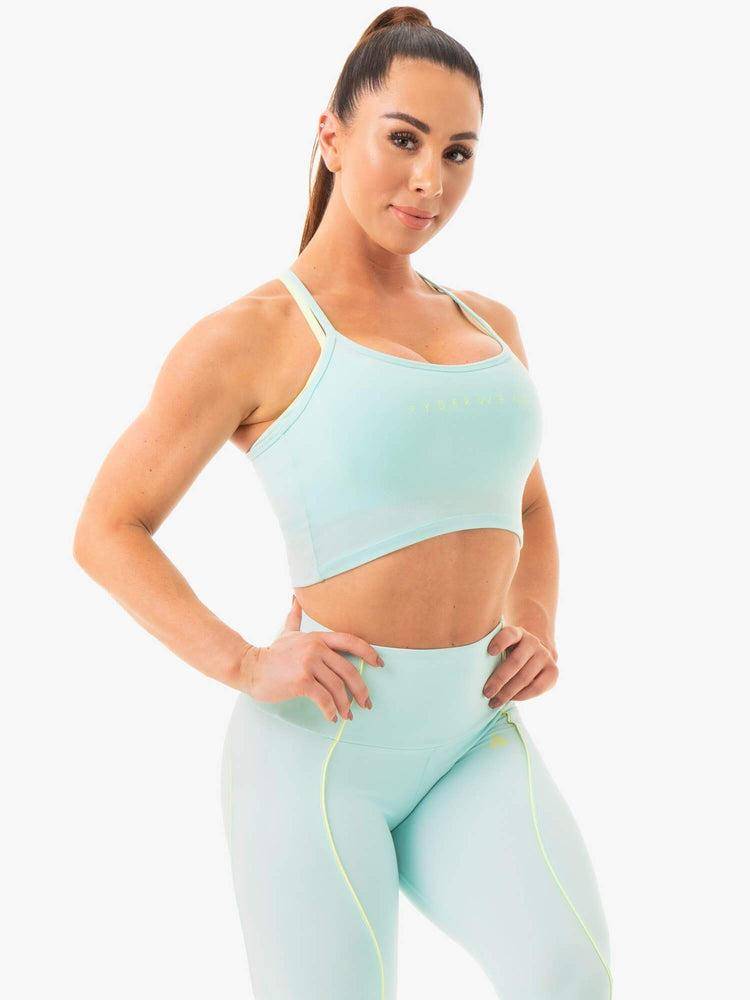 Women's Ryderwear Women Tanks Glow Crop Top Tanks Aquamint | NZ2804XF