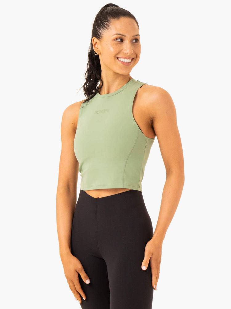 Women's Ryderwear Women Tanks Highlight Compression Tanks Moss Green | NZ2835HK