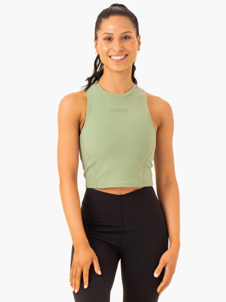 Women's Ryderwear Women Tanks Highlight Compression Tanks Moss Green | NZ2835HK