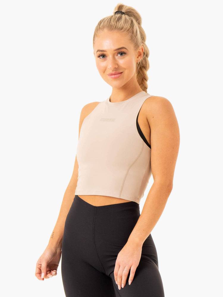 Women's Ryderwear Women Tanks Highlight Compression Tanks Mushroom | NZ2847TV