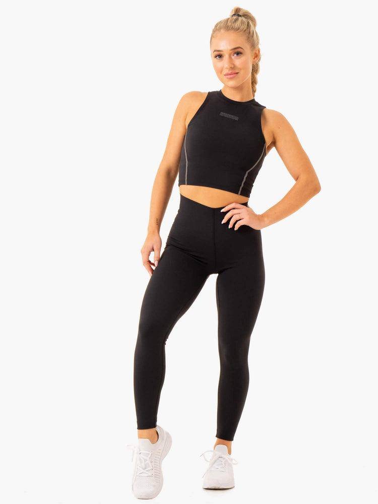 Women's Ryderwear Women Tanks Highlight Compression Tanks Black | NZ2895QZ