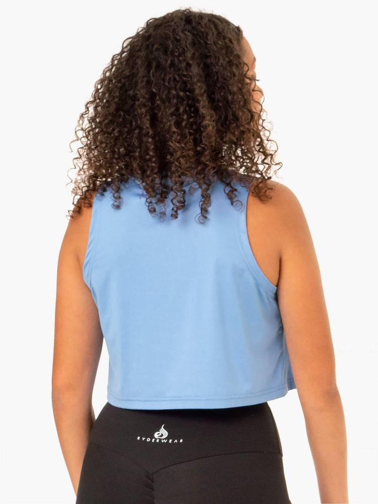 Women's Ryderwear Women Tanks Hybrid Muscle Tanks Sky Blue | NZ2900CE