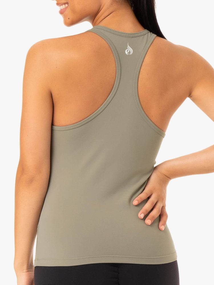 Women's Ryderwear Women Tanks Hype Racer Back Tanks Khaki | NZ2949KI