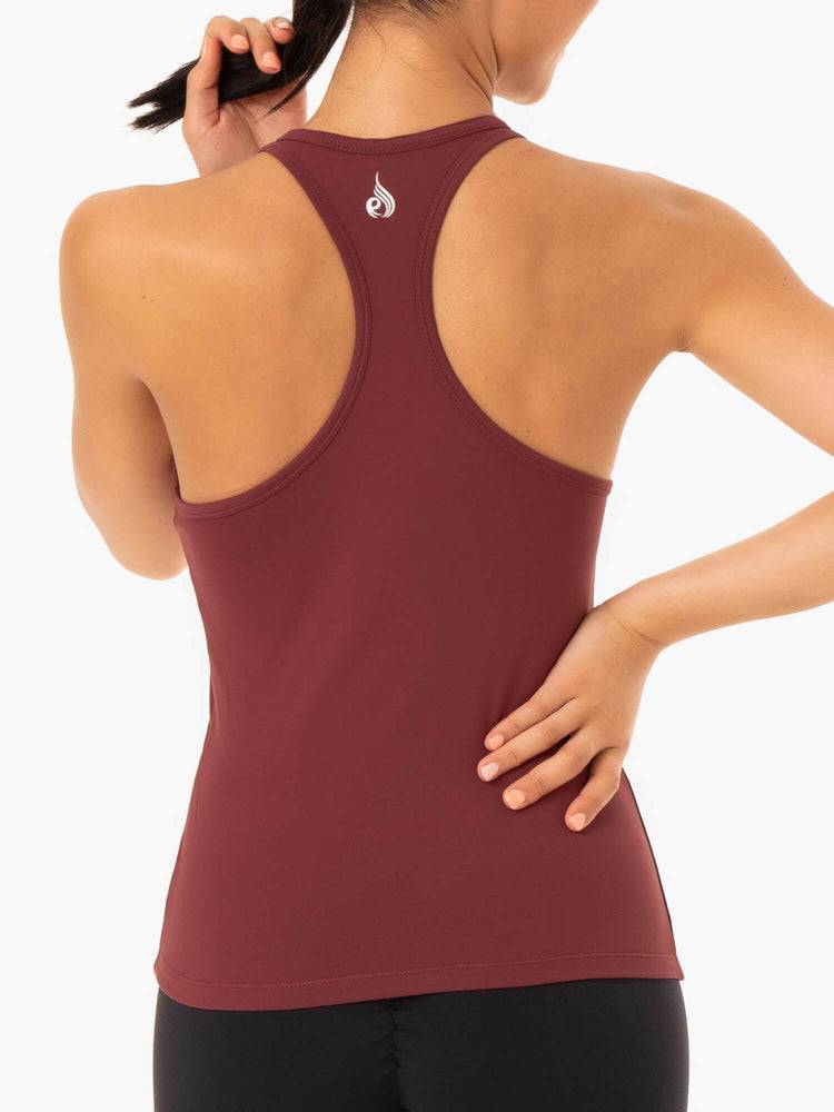 Women's Ryderwear Women Tanks Hype Racer Back Tanks Burgundy | NZ2968NB