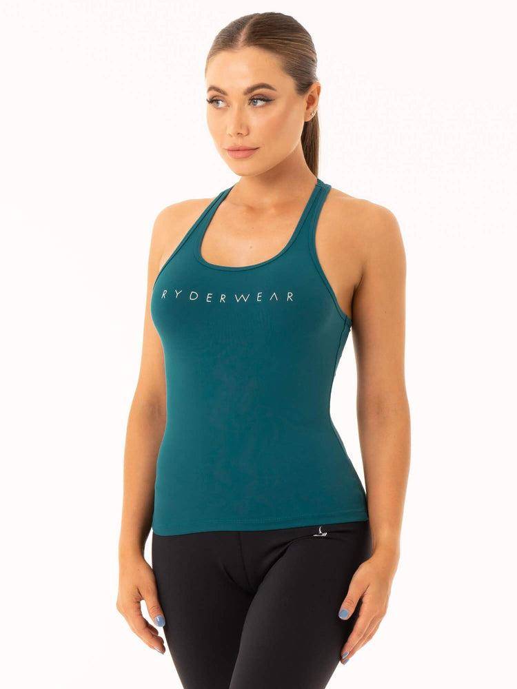 Women's Ryderwear Women Tanks Hype Racer Back Tanks Emerald | NZ2987UT