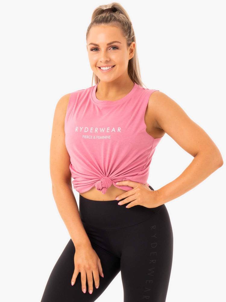 Women's Ryderwear Women Tanks Ladies Baller Tanks Pink | NZ2980FM