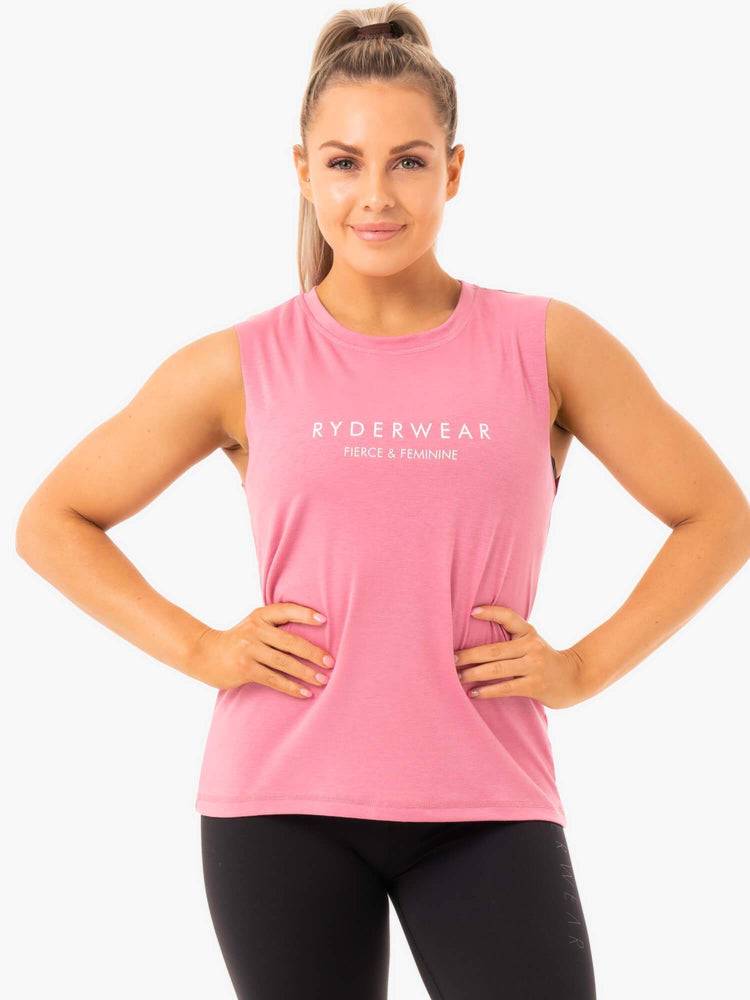 Women\'s Ryderwear Women Tanks Ladies Baller Tanks Pink | NZ2980FM