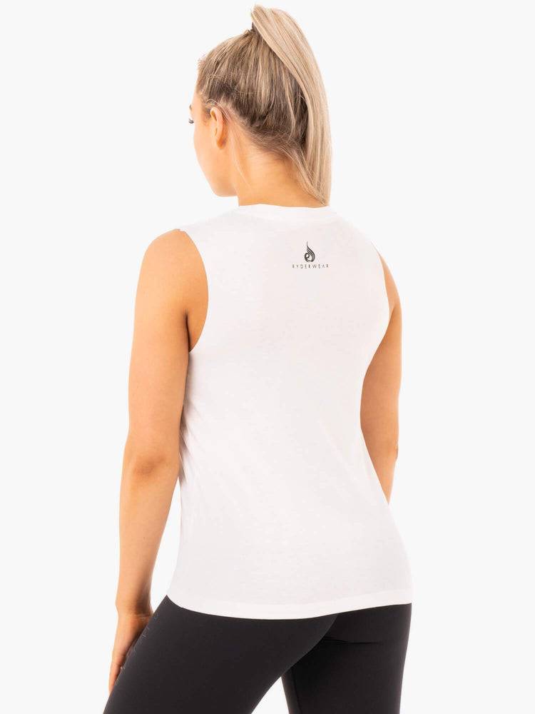 Women's Ryderwear Women Tanks Ladies Baller Tanks White | NZ3011QZ