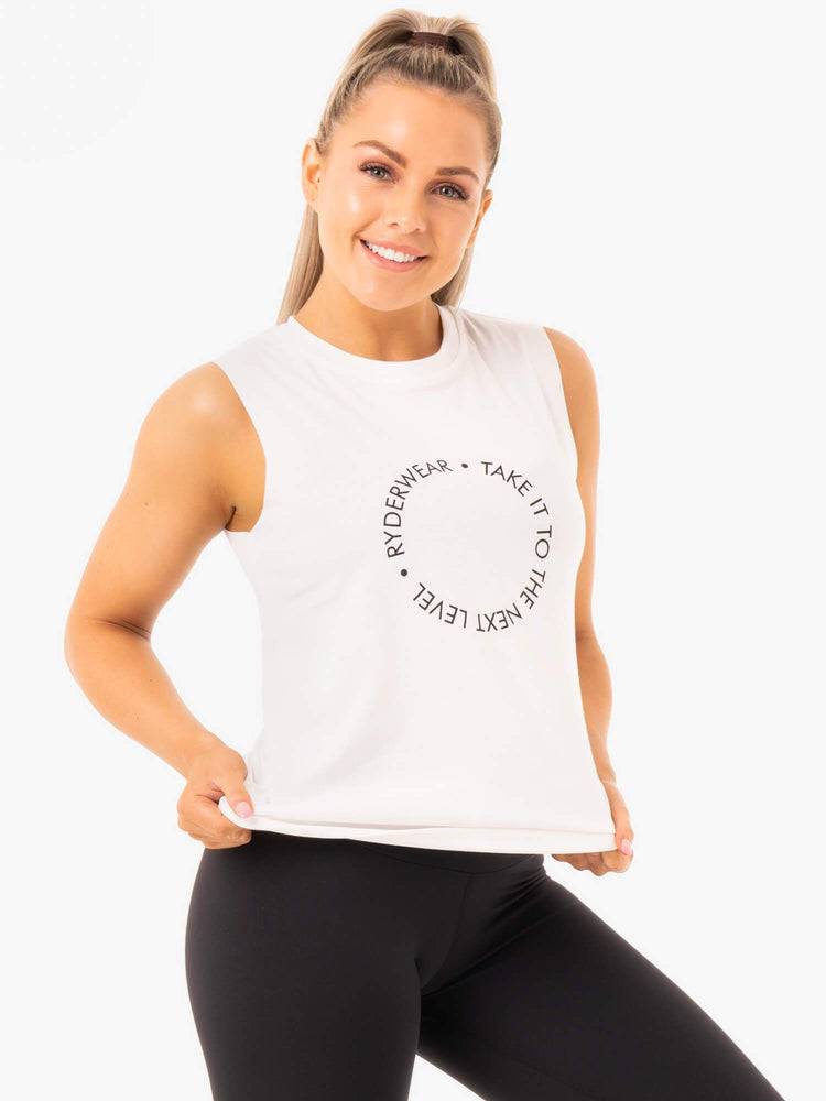 Women's Ryderwear Women Tanks Ladies Baller Tanks White | NZ3011QZ