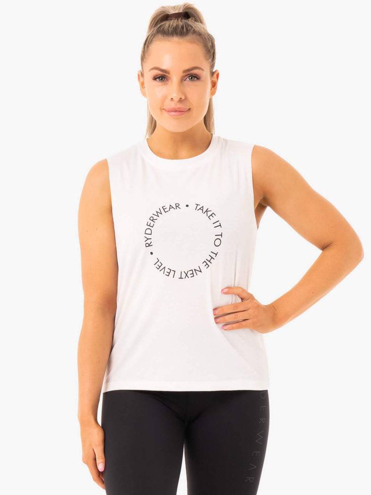 Women\'s Ryderwear Women Tanks Ladies Baller Tanks White | NZ3011QZ