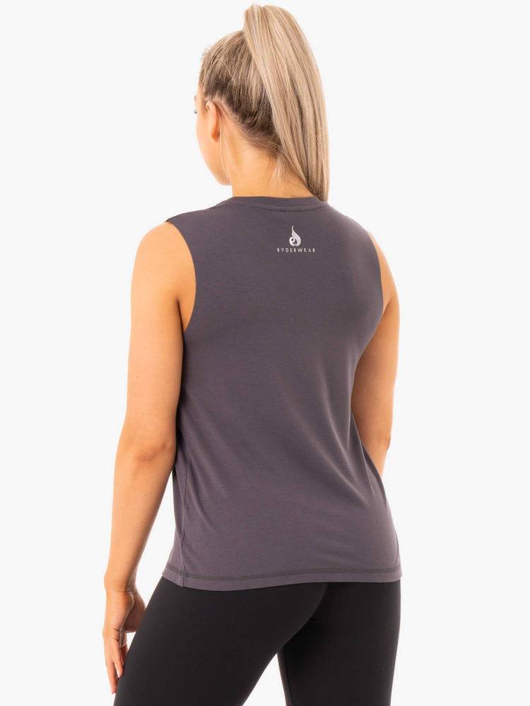 Women's Ryderwear Women Tanks Ladies Baller Tanks Charcoal | NZ3018ZG